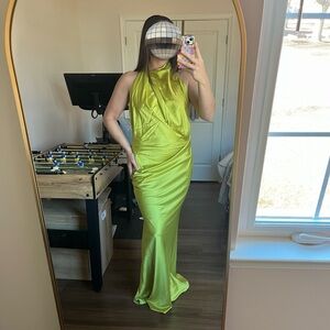 Luxxel lime green satin dress